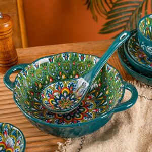 Bohemian ceramic serving bowl