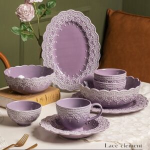 Purple ceramic tableware set