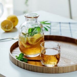 Vintage style glass water carafe and cup set