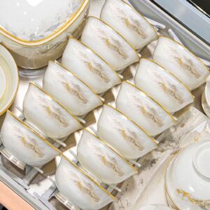 White ceramic dessert set